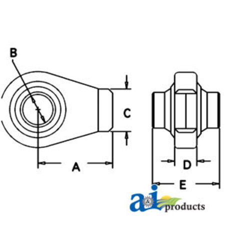 A & I PRODUCTS Ball End, Cat II 8" x6" x2" A-BE004